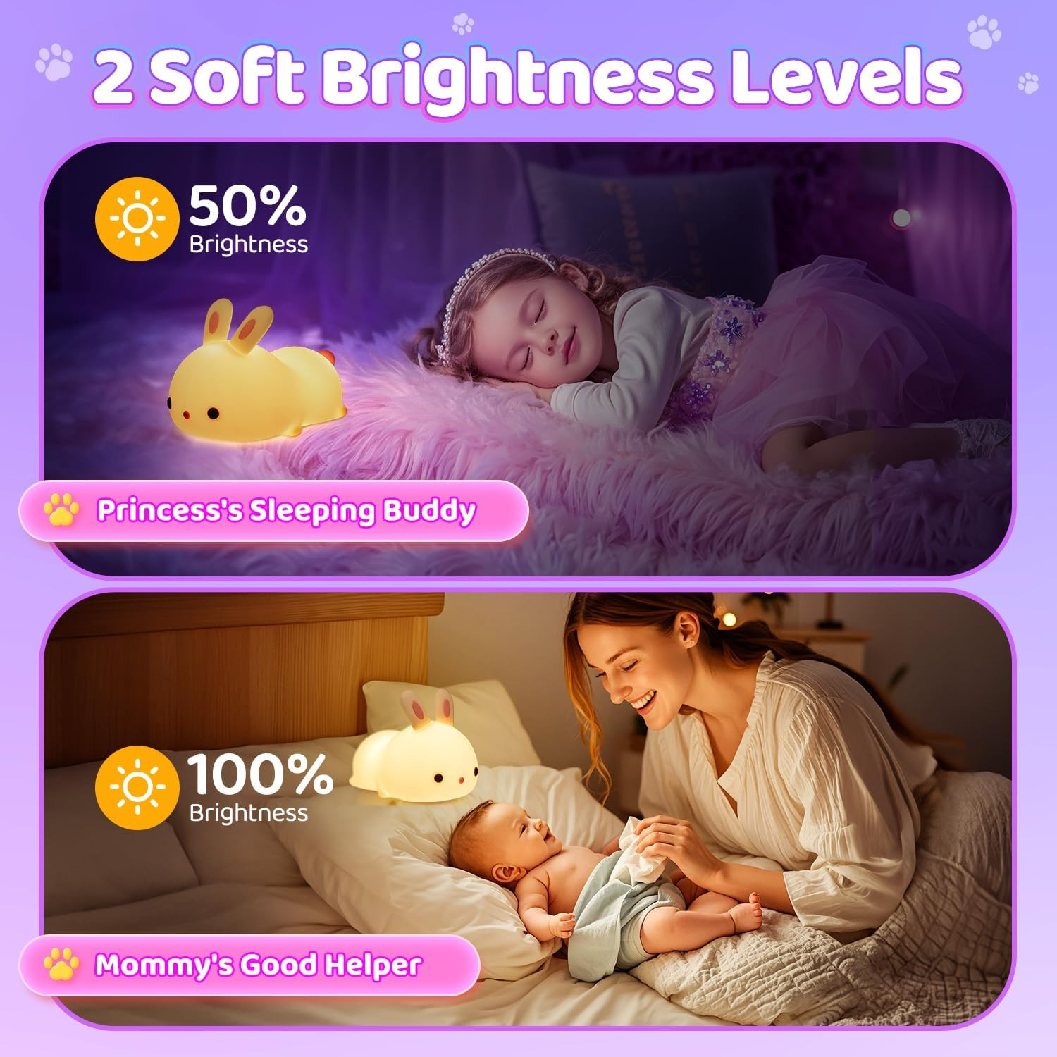 چراغ خواب سیلیکونی خرگوش کودکان