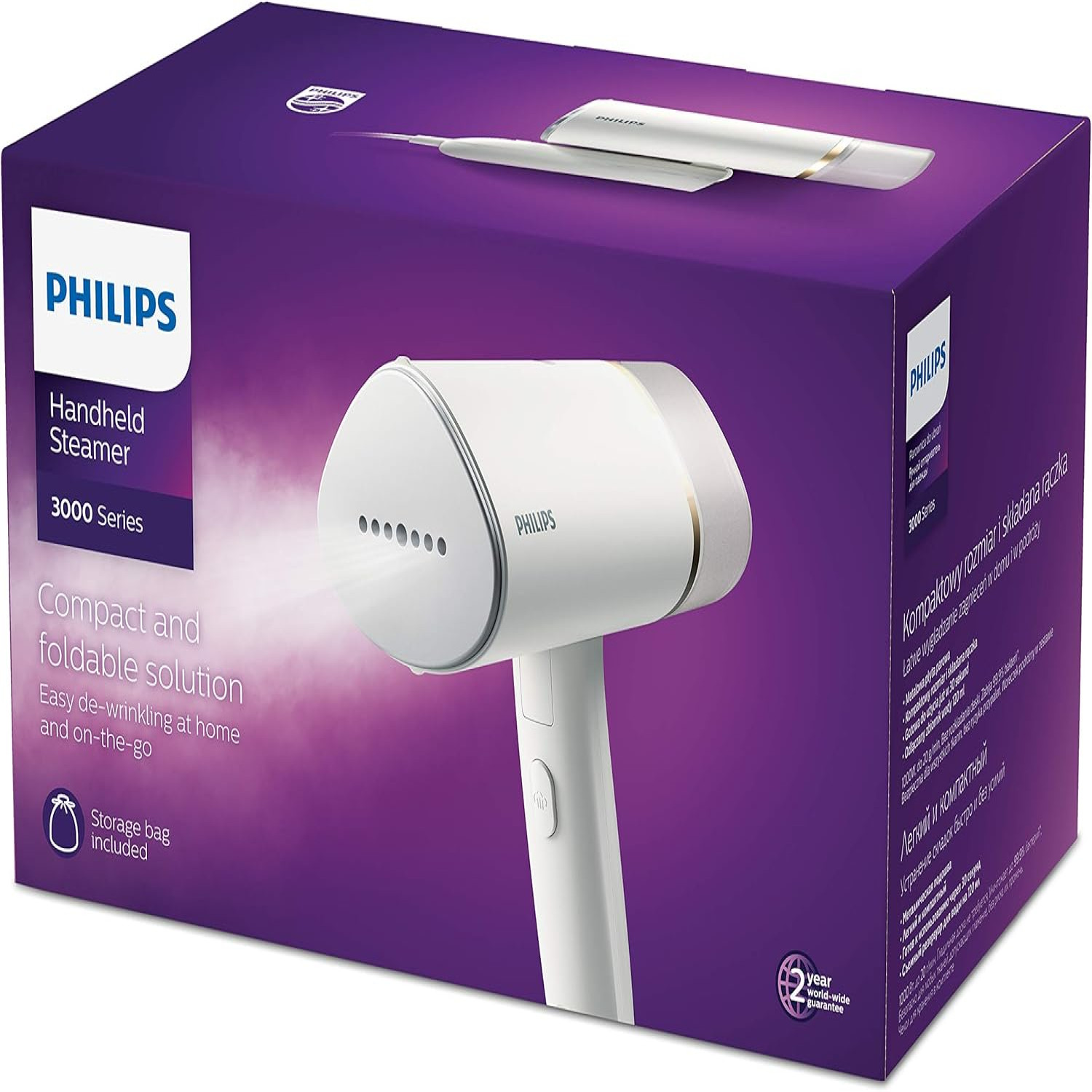 اتو و بخارشور دستی لباس قابل حمل و سبک Philips