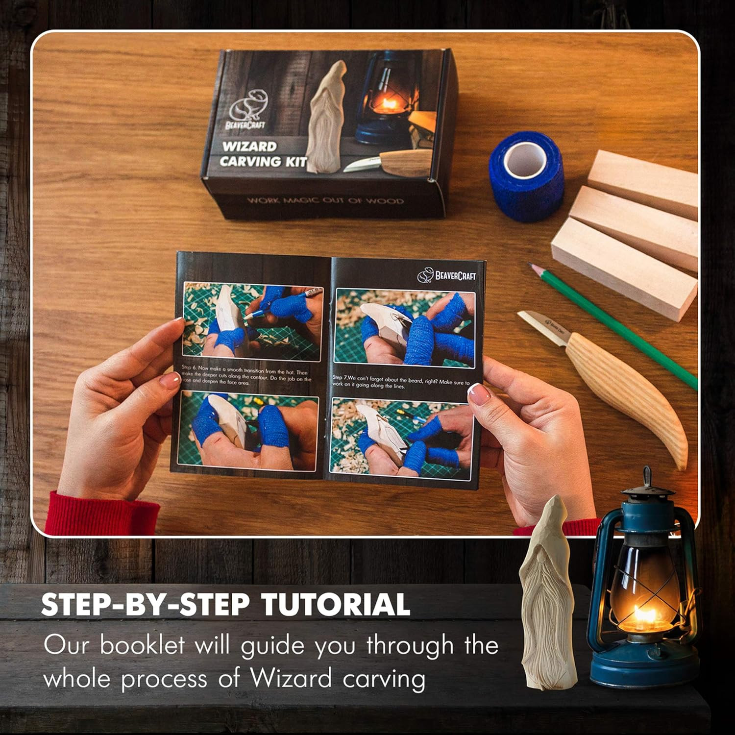 ست ابزار حکاکی چوب BeaverCraft Whittling Kit برای مبتدیان — کیت کامل حکاکی چوب