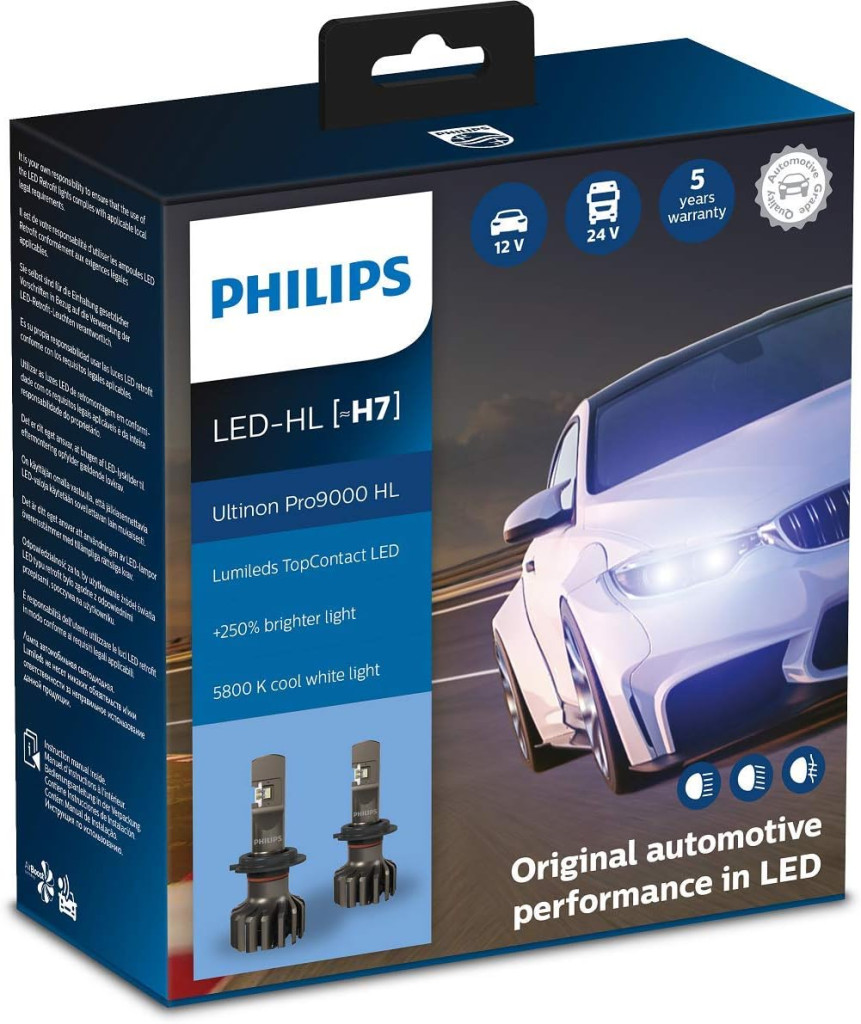 لامپ جلو خودرو Philips Ultinon Pro9000 LED H7