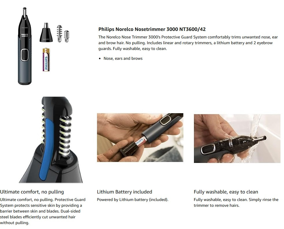 دستگاه اصلاح مو بینی و گوش ابرو Philips اورجینال