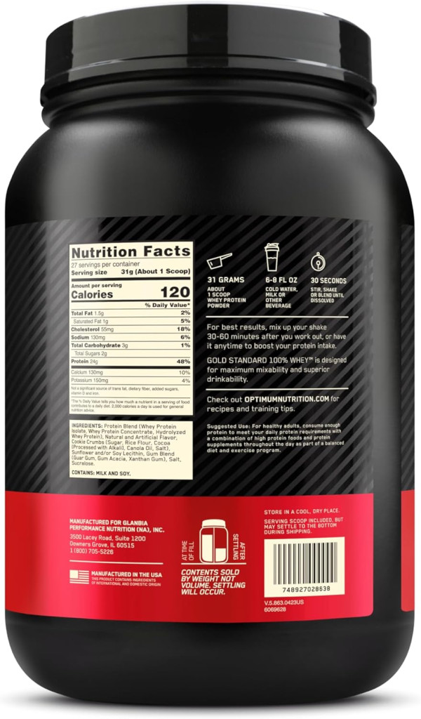 پودر پروتئین وی گلد استاندارد 100% از برند Optimum Nutrition