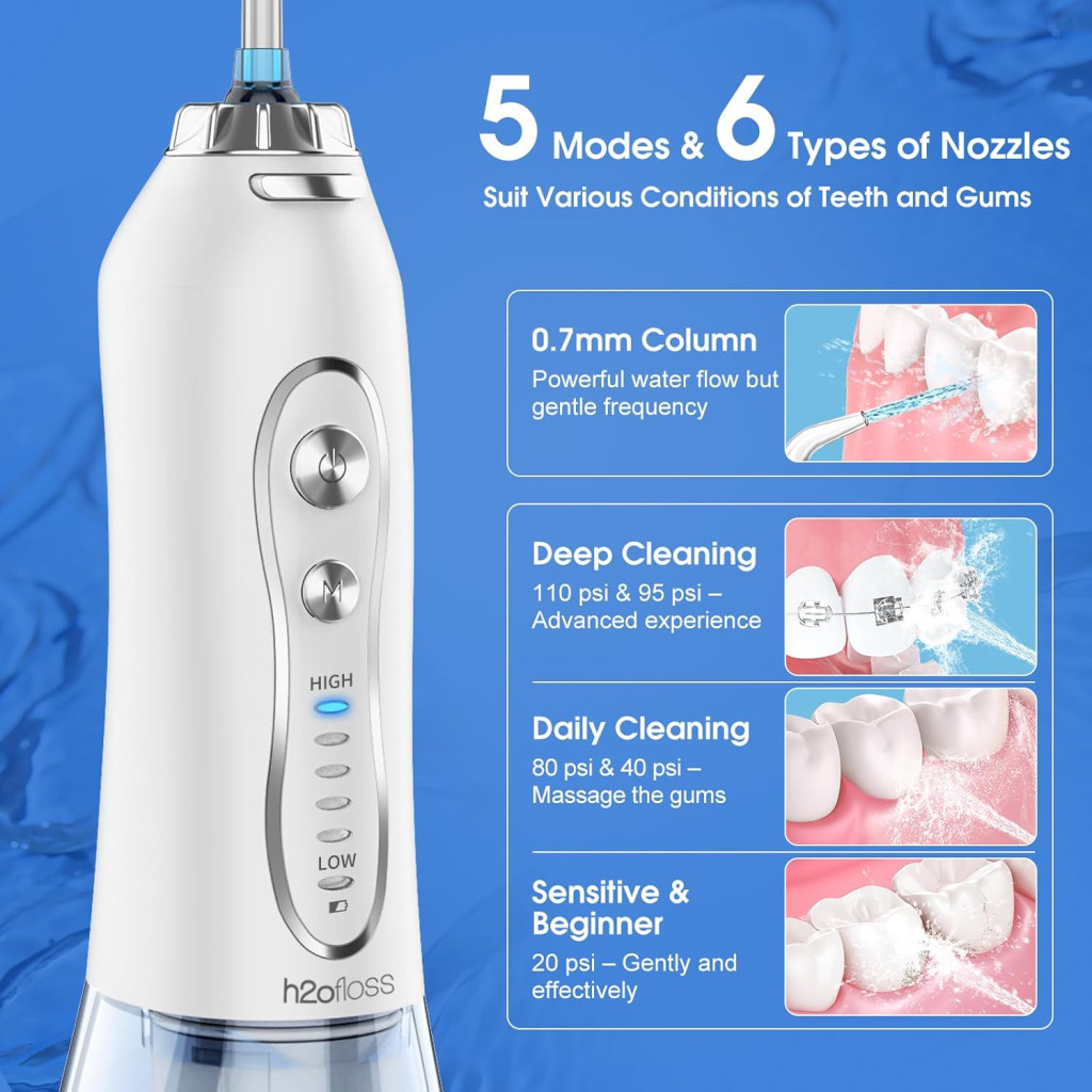 شستشوی دهان و دندان حرفه ای شارژی H2ofloss Water Flosser