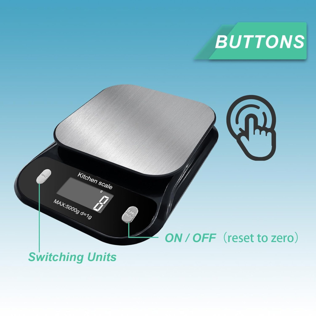 ترازوی سخنگو آشپزخانه MAUJOY صفحه بزرگ مناسب نابینایان و سالمندان