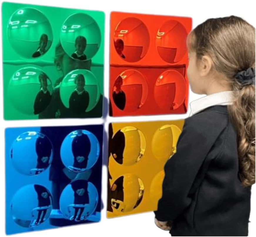 ست 4 عددی آینه محدب دیواری حسی پلیلرن مناسب برای اوتیسم و ADHD