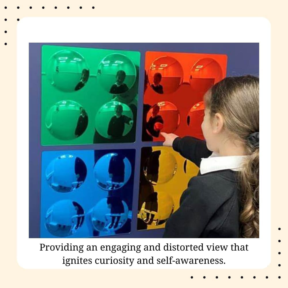 ست 4 عددی آینه محدب دیواری حسی پلیلرن مناسب برای اوتیسم و ADHD