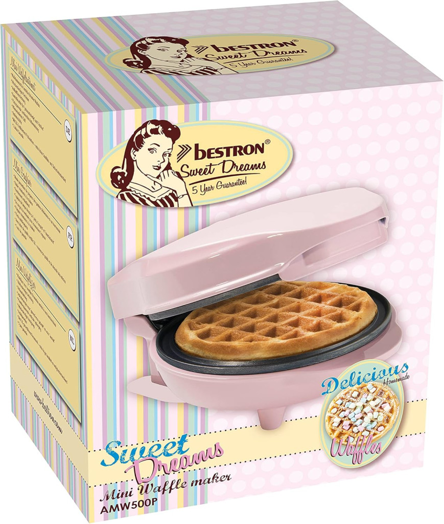 مینی وافل ساز حرفه ای Bestron | وافل طلایی سریع در آشپزخانه کوچک