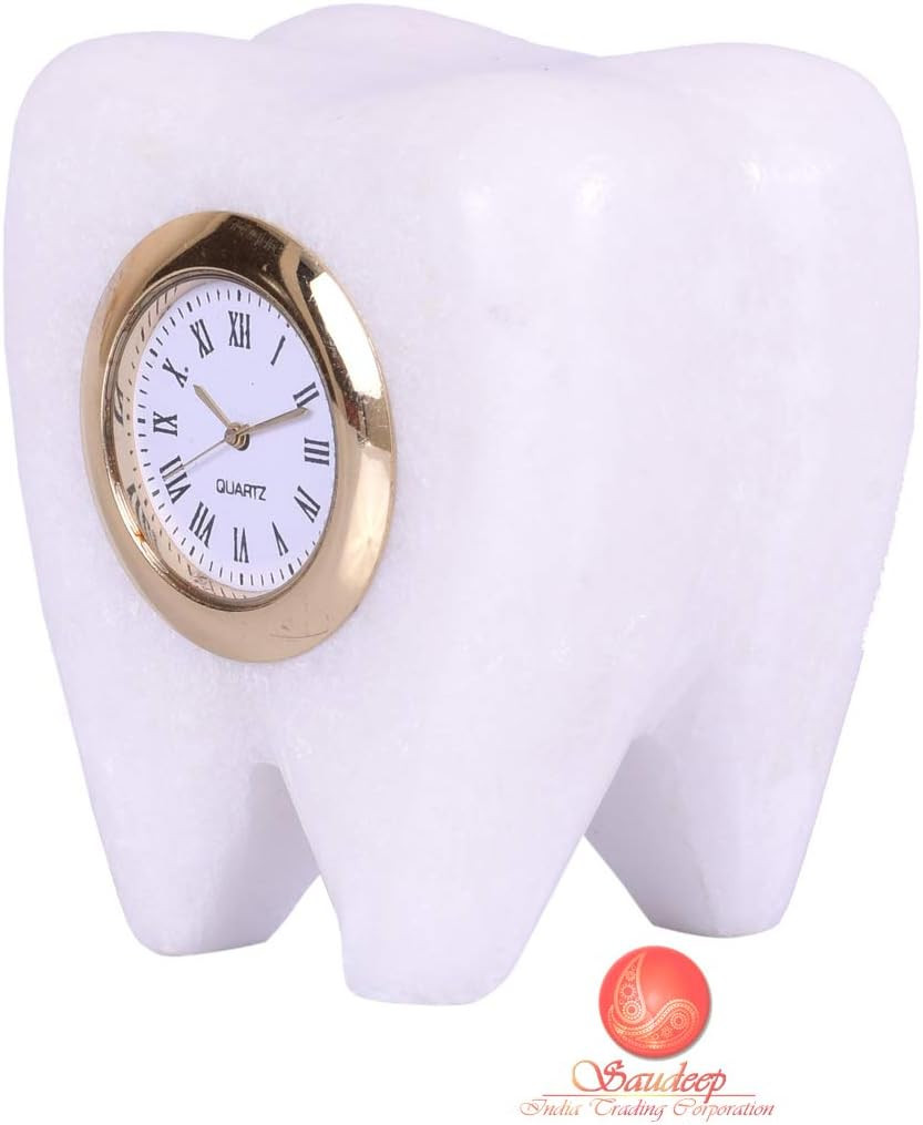 ساعت رومیزی دندان‌ شکل SAUDEEP — دکور مطب دندان‌پزشک
